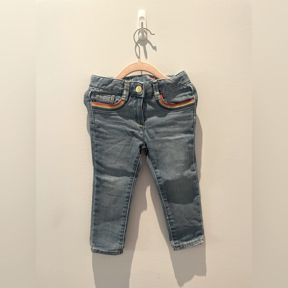 Crewcuts Toothpick Jean with Rainbow Pockets Girl's Size 3T